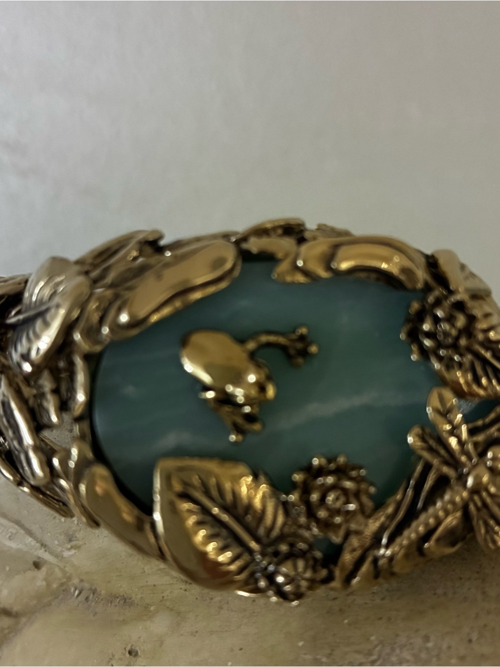 Roberto Cavalli Gold-Tone Floral Bracelet with Amazonite Stone - Picture 5 of 6
